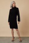 Wallis Sequin Sleeve Black High Neck Knitted Dress thumbnail 1