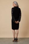 Wallis Sequin Sleeve Black High Neck Knitted Dress thumbnail 3