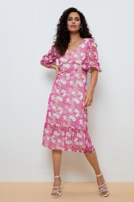 Wallis Pink Floral Tea Dress 1