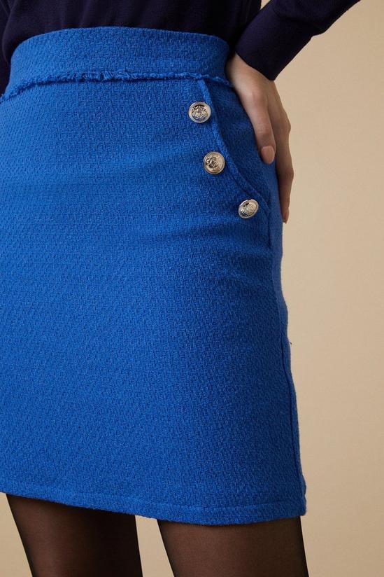 Wallis Petite Blue Boucle Skirt 4