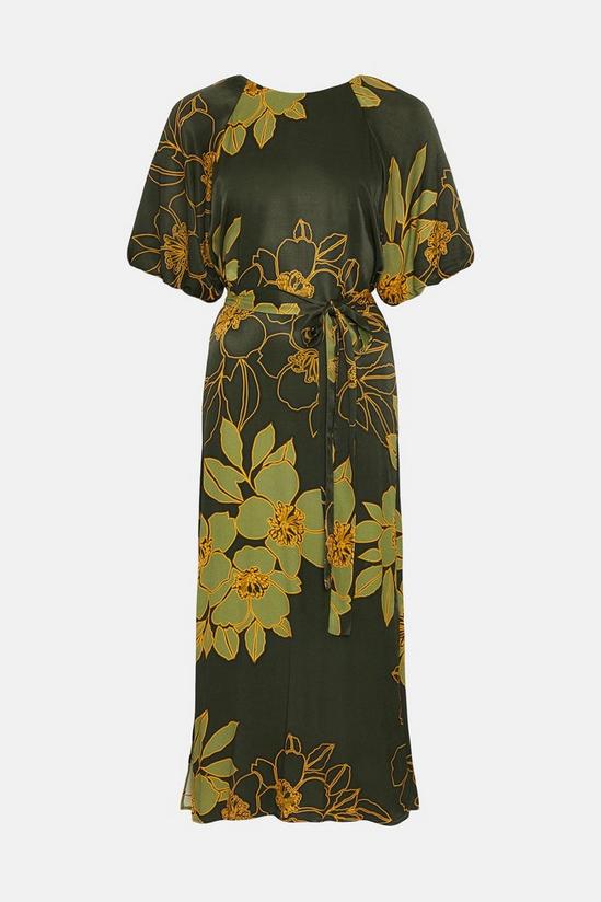 Wallis Green Floral Satin Midi Dress 5
