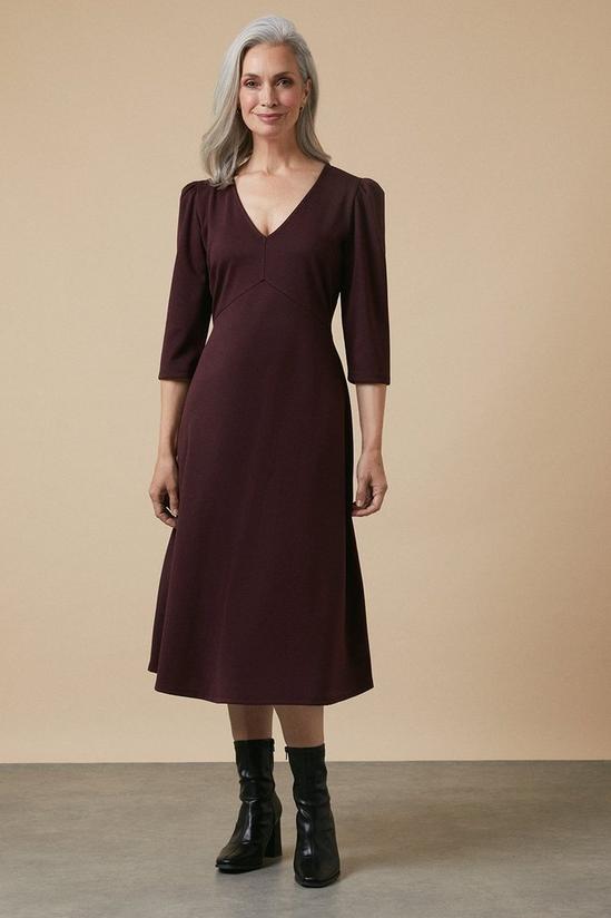 Wallis Berry Ponte Midi Dress 1