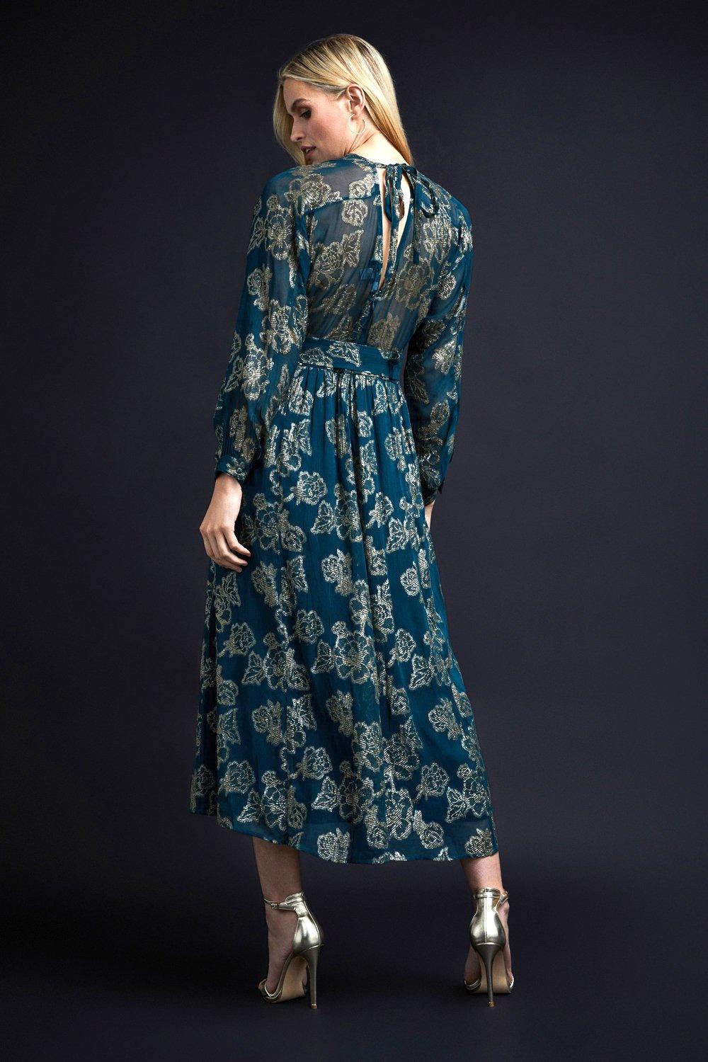 Metallic store floral dress