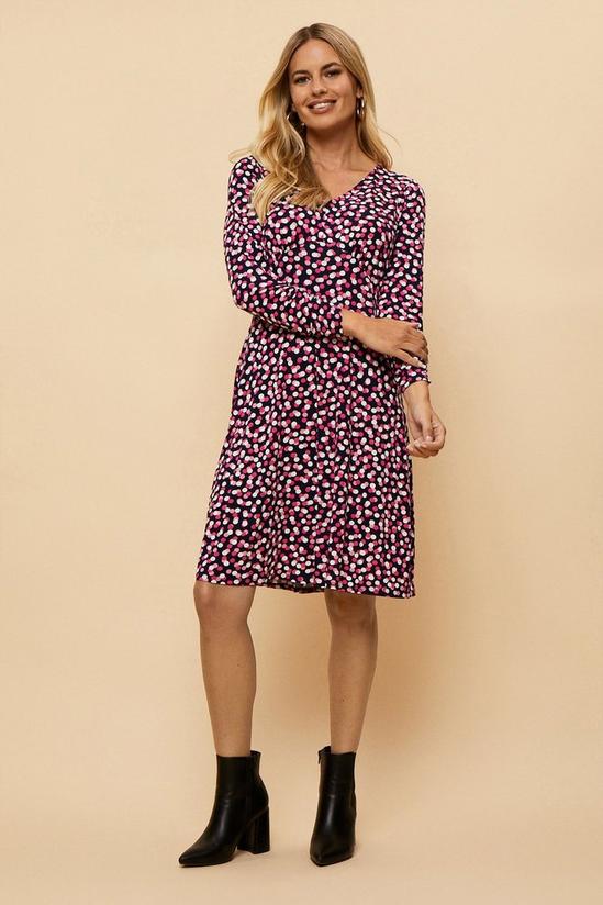 Wallis Petite Pink Spot Jersey Midi Dress 1
