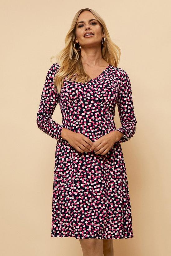 Wallis Petite Pink Spot Jersey Midi Dress 2