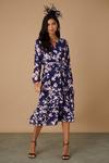 Wallis Jacquard Floral Wrap Midi Dress thumbnail 2