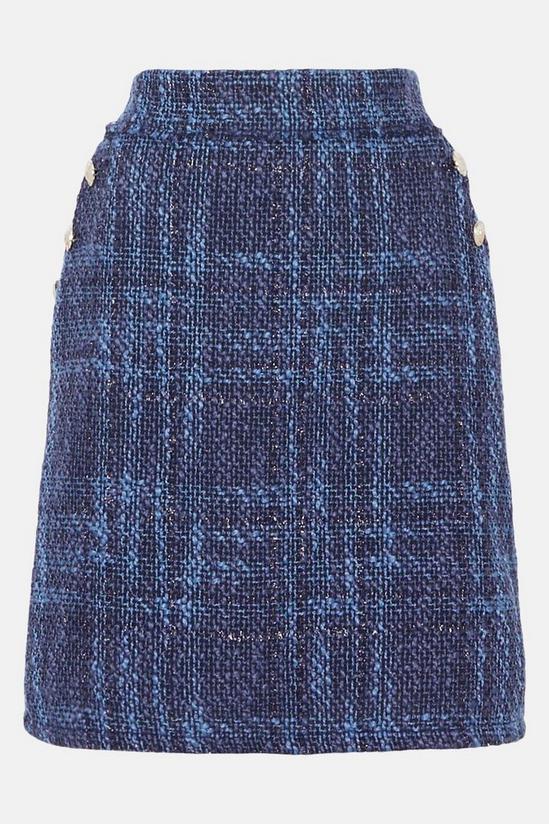Wallis Tall Blue and Black Check Boucle Skirt 5
