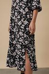 Wallis Petite Black Floral Jersey Midi Dress thumbnail 4