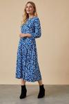 Wallis Petite Blue Abstract Jersey Midi Dress thumbnail 1