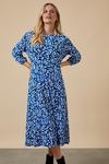 Wallis Petite Blue Abstract Jersey Midi Dress thumbnail 2