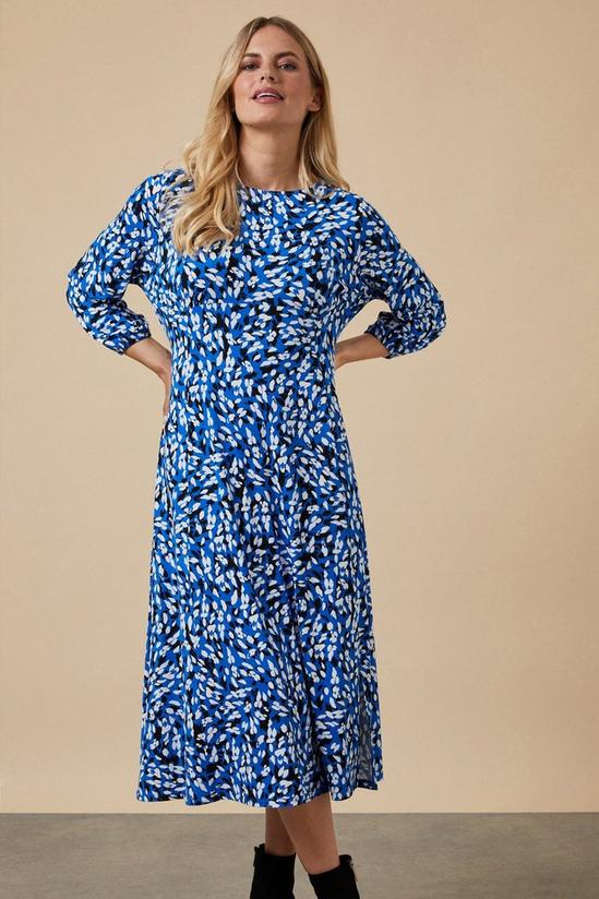 Wallis Petite Blue Abstract Jersey Midi Dress 2