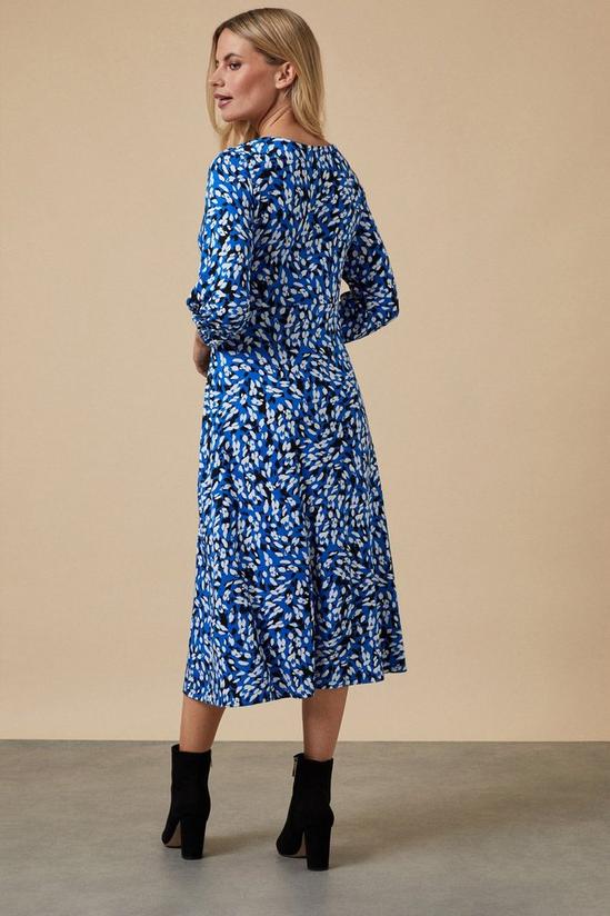 Wallis Petite Blue Abstract Jersey Midi Dress 3