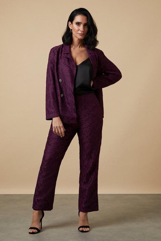 Wallis Petite Purple Lace Straight Leg Trousers 2