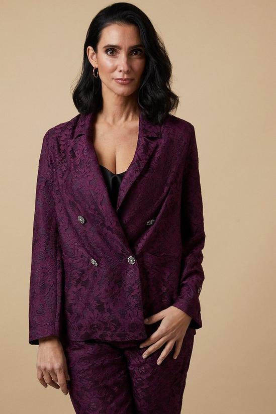 Wallis Petite Purple Lace Blazer 1