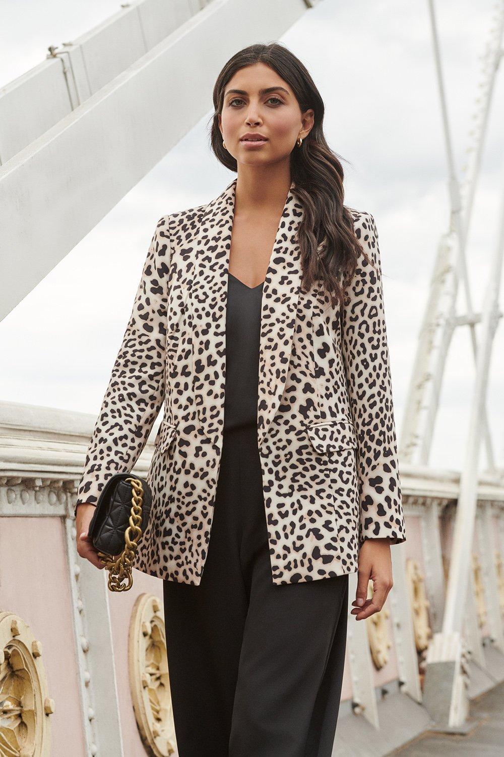 Leopard print clearance blazer size 18