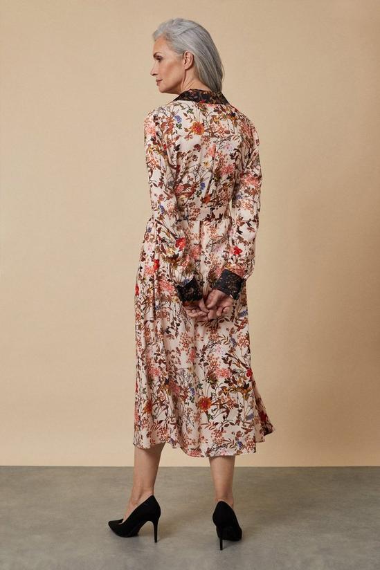 Wallis Contrast Floral Satin Pocket Shirt Dress 3