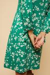Wallis Green Floral Tie Cuff Jersey Shift Dress thumbnail 4