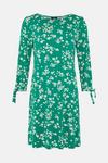 Wallis Green Floral Tie Cuff Jersey Shift Dress thumbnail 5
