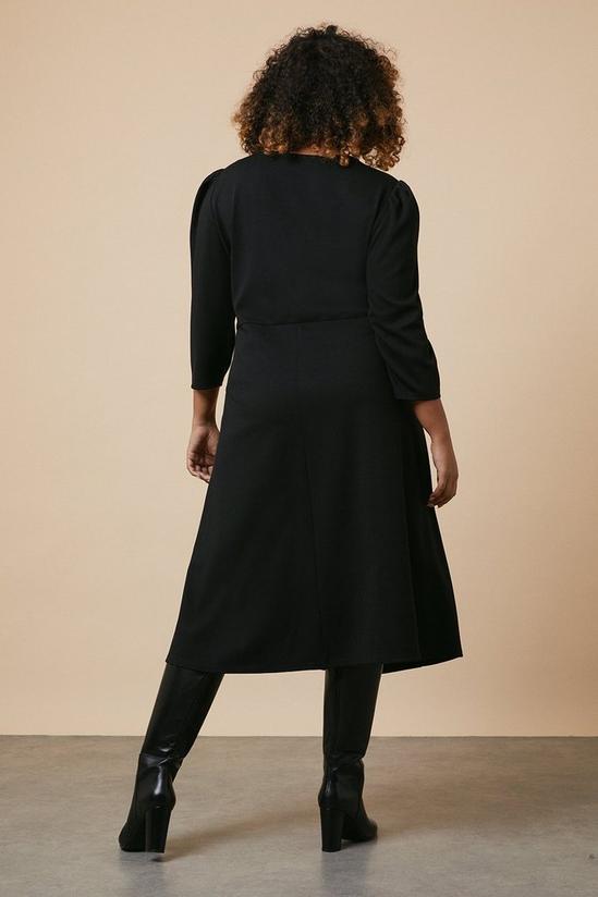 Wallis Curve Black Ponte Midi Dress 3