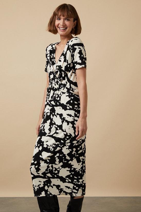Wallis Mono Abstract Twist Front Jersey Dress 2