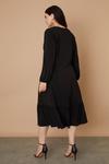 Wallis Curve Plain Black Button Through Midi Dress thumbnail 3