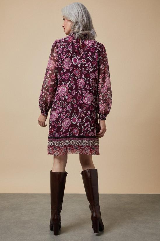 Wallis Berry Floral Border Twist Neck Shift Dress 3