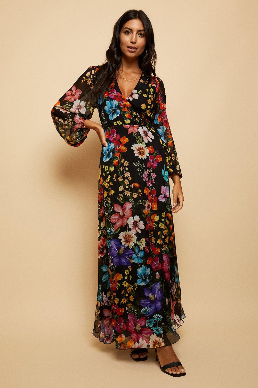 Wallis floral hot sale maxi dress