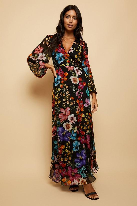 Wallis Floral Silk Mix Wrap Dress 6