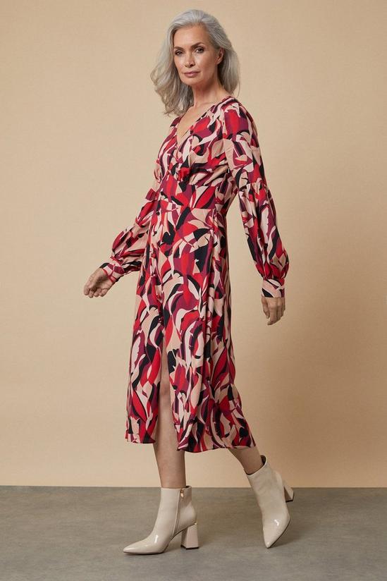 Wallis Berry Abstract Prairie Volume Sleeve Dress 1