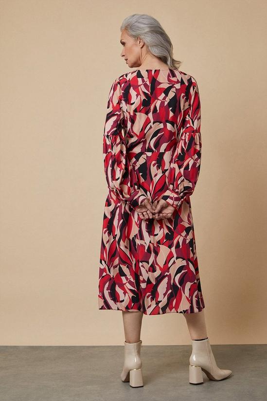 Wallis Berry Abstract Prairie Volume Sleeve Dress 3