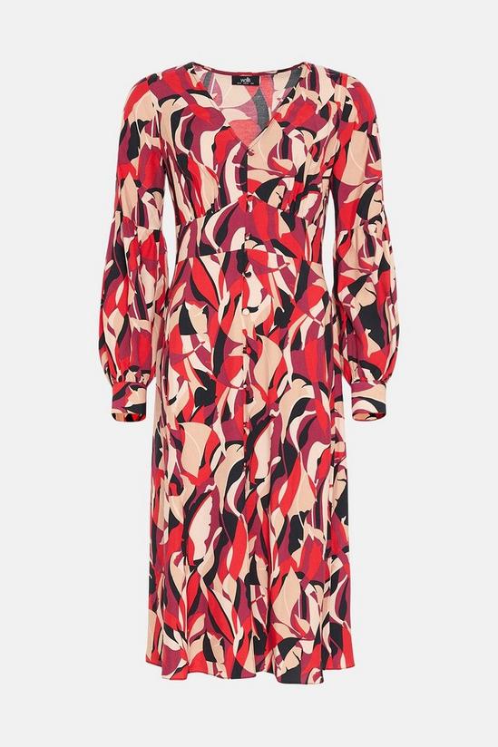 Wallis Berry Abstract Prairie Volume Sleeve Dress 5