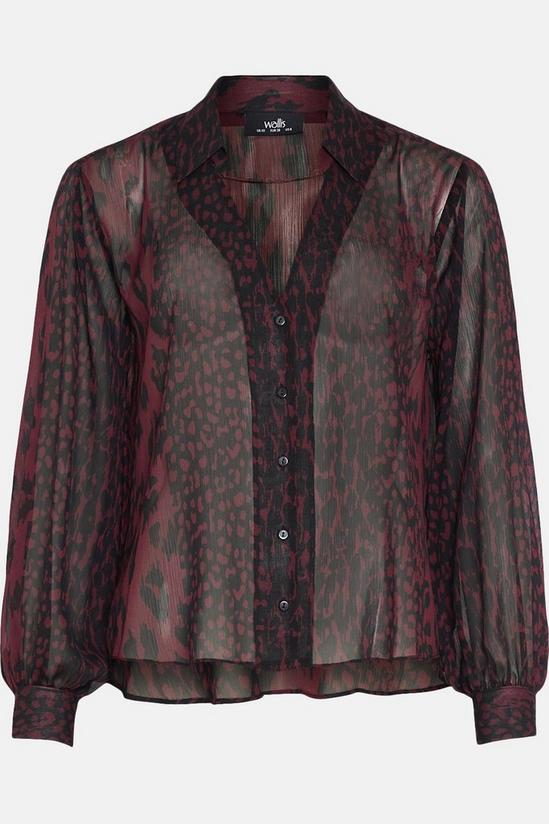Wallis Berry Abstract Animal High Low Hem Shirt 5