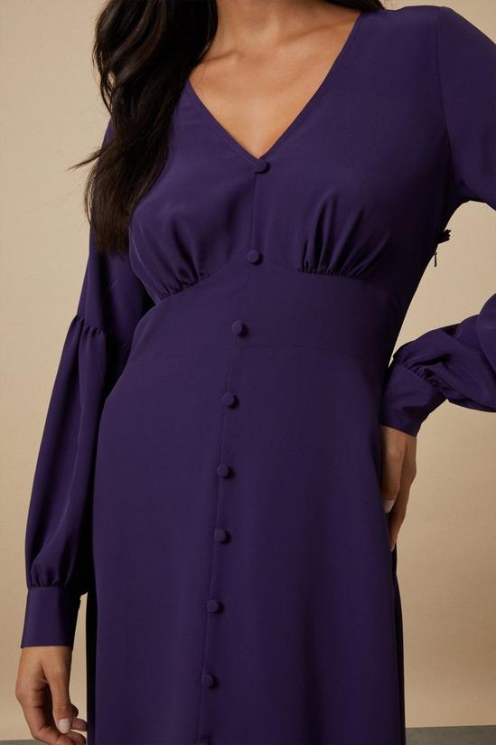 Wallis Plain Purple Prairie Volume Sleeve Dress 4