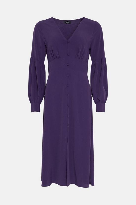 Wallis Plain Purple Prairie Volume Sleeve Dress 5