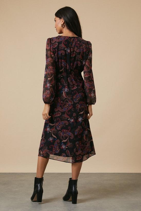 Wallis Black Paisley Floral Lace Trim Detail Dress 3
