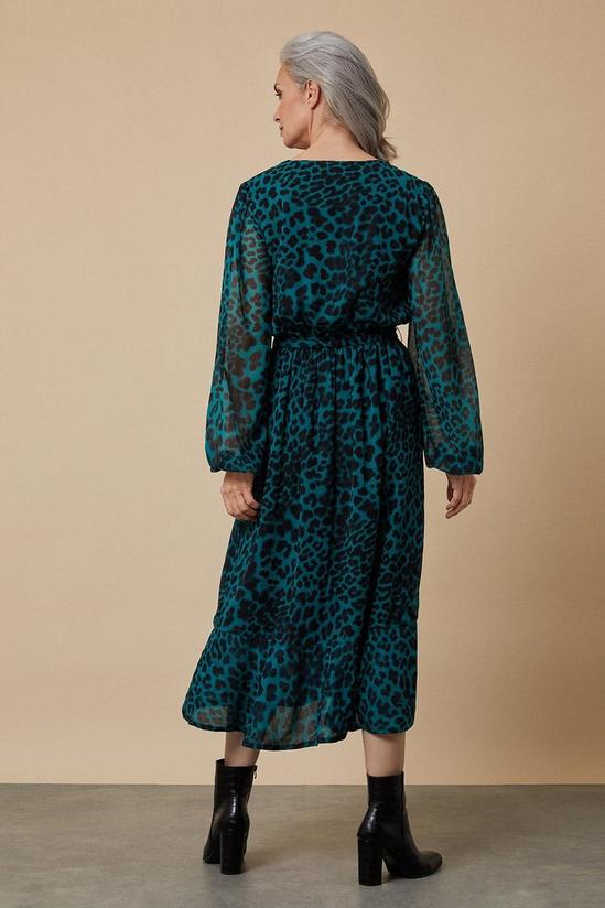 Wallis Tall Teal Leopard Wrap Dress 3