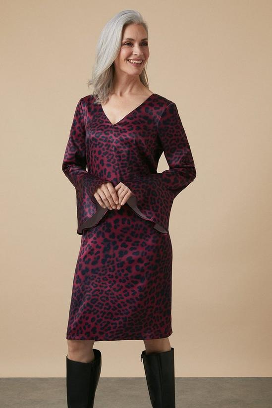 Wallis Tall Berry Leopard  Shift Dress 1