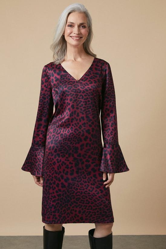 Wallis Tall Berry Leopard  Shift Dress 2