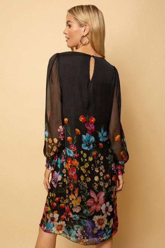 Wallis Floral Border Silk Mix Shift Dress 3