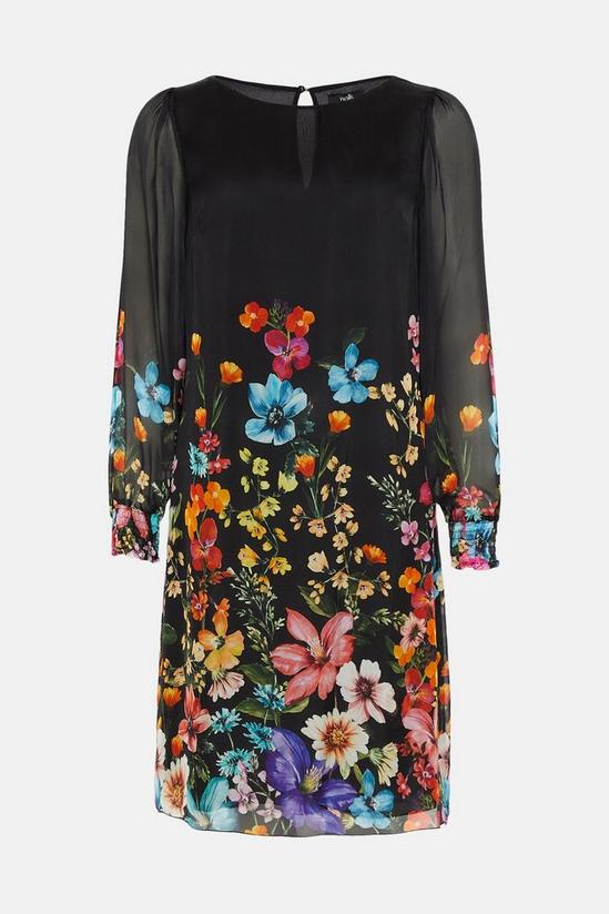 Wallis Floral Border Silk Mix Shift Dress 5
