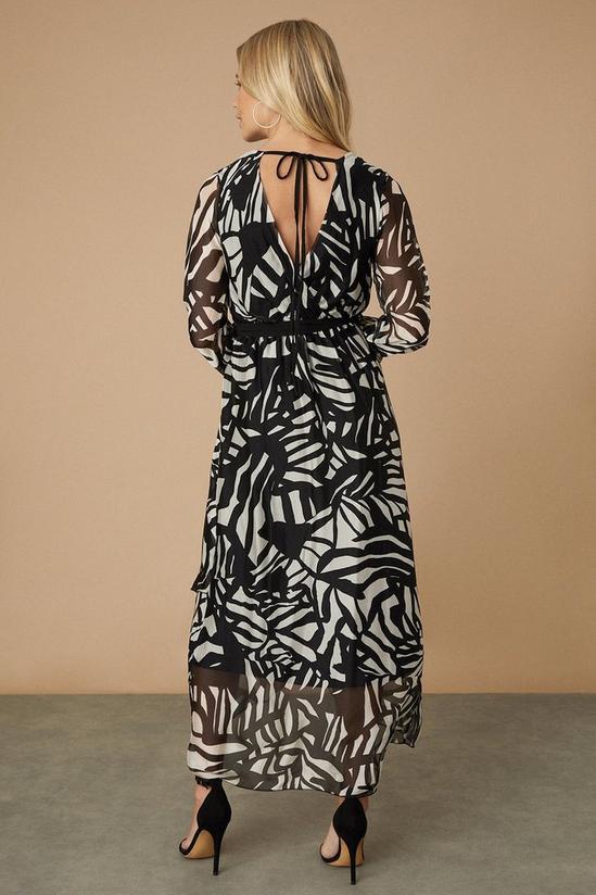 Wallis Petite Geo Silk Mix Wrap Midi Dress 3
