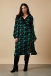 Wallis Curve Green Floral Lace Jersey Midi Dress thumbnail 1