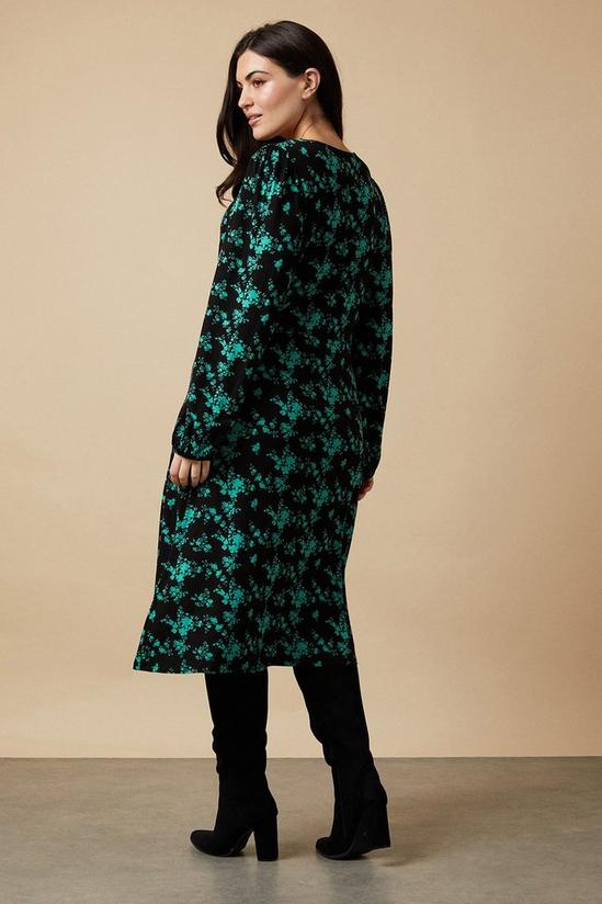 Wallis Curve Green Floral Lace Jersey Midi Dress 3