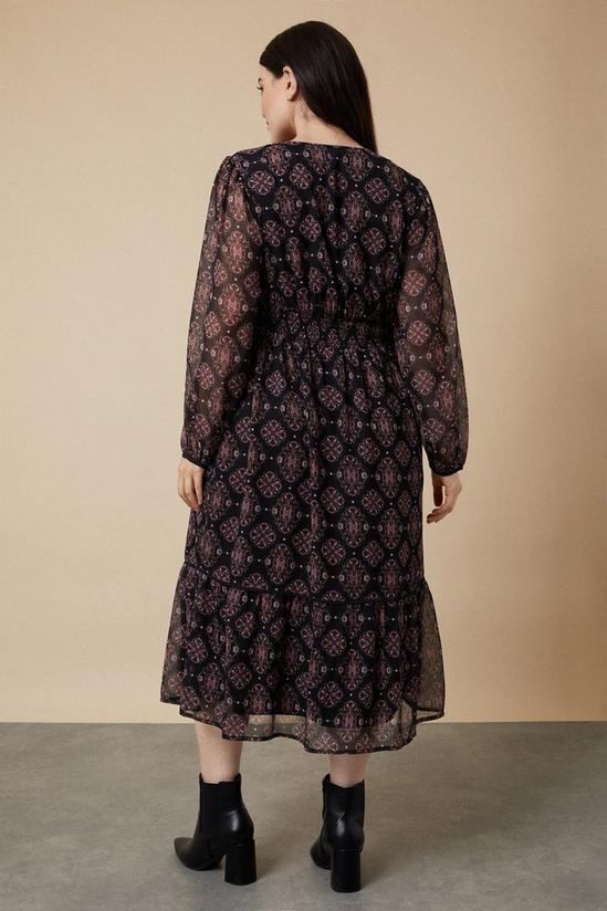Wallis Curve Tiered Kaleidoscope Midi Dress 3
