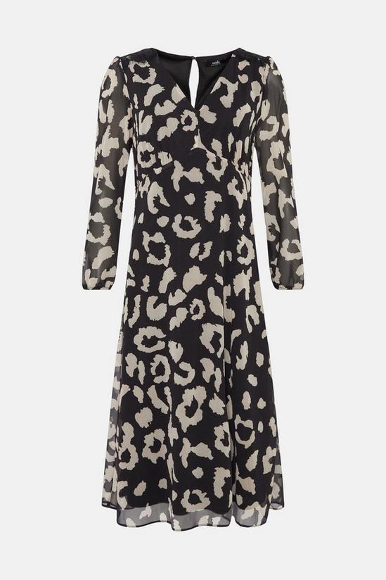 Wallis Mono Leopard Lace Trim Detail Dress 5