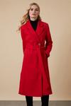 Wallis Red Button Belted Wrap Coat thumbnail 1