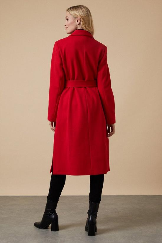 Wallis Red Button Belted Wrap Coat 3
