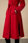 Wallis Red Button Belted Wrap Coat thumbnail 4