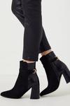 Wallis Wide Fit Angel Buckle Detail Heeled Ankle Boots thumbnail 1