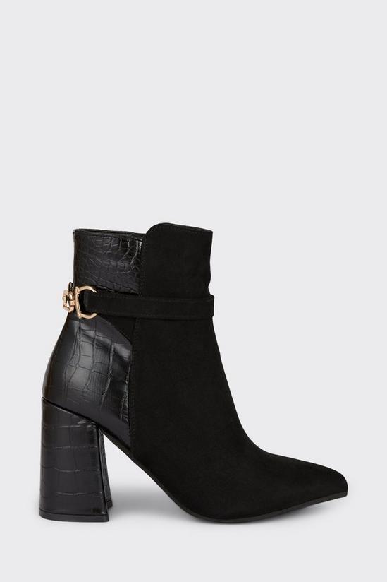 Wallis Wide Fit Angel Buckle Detail Heeled Ankle Boots 2